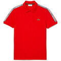 Tee-shirts sur Grenoble : T-shirt Lacoste POLO HOMME &Agrave; BANDES SIGL&Eacute;ES EN MINI PIQU&Eacute; ROUGE Rouge