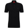T-shirt HUGO POLO SLIM FIT NOIR EN PIQU&Eacute; DE COTON AVEC BADGE LOGO DE Noir