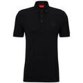 T-shirt HUGO POLO SLIM FIT NOIR EN PIQU&Eacute; DE COTON AVEC BADGE LOGO DE Noir Grenoble