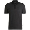 T-shirt BOSS Polo Noir en coton merceris&eacute; &agrave; micro motif H-PARLAY432 Noir
