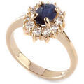 Bijoux Daxon by - Bague saphir v&eacute;ritable plaqu&eacute; or
