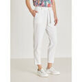 Pantalons sur Grenoble : Pantalon Daxon by - Pantalon raccourci &eacute;lastiqu&eacute; dos Blanc