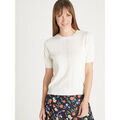 Pull Daxon by - Pull torsad&eacute; manches courtes Beige