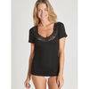Maillots de corps Daxon by - Chemise de corps chaude manches courtes Noir