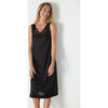 Robe Daxon by - Fond de robe maille satin&eacute;e 105cm Noir
