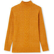 Pull Daxon by - Pull col montant torsad&eacute; Jaune
