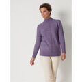 Pull Daxon by - Pull col montant torsad&eacute; Violet