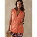 Gilets sur Grenoble : Gilet Daxon by - Gilet sans manches maille ajour&eacute;e Orange