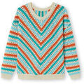 Pull Daxon by - Pull &agrave; rayures Beige