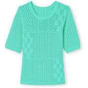 Pull Daxon by - Pull ajour&eacute; manches au coude Vert