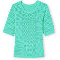 Pull Daxon by - Pull ajour&eacute; manches au coude Vert