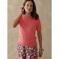 Pull sur Grenoble : Pull Daxon by - Pull torsad&eacute; manches courtes Rose