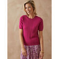Pull Daxon by - Pull torsad&eacute; manches courtes Rose Grenoble