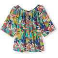 Chemises sur Grenoble : Chemise Daxon by - Tunique fluide encolure &eacute;lastiqu&eacute;e Vert