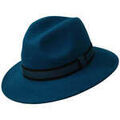Chapeaux sur Grenoble : Chapeau Chapeau-Tendance Chapeau f&eacute;dora 100% laine IDRO T58 Bleu