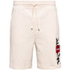 Short HUGO Short Dilson blanc cass&eacute; en molleton de coton Blanc