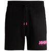 Short HUGO SHORT EN MOLLETON DE COTON NOIR AVEC LOGO DE LA NOUVELLE SAI