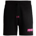 Short HUGO SHORT EN MOLLETON DE COTON NOIR AVEC LOGO DE LA NOUVELLE SAI Grenoble