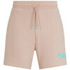 Short HUGO SHORT EN MOLLETON DE COTON ROSE CLAIR AVEC LOGO DE LA NOUVEL