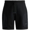 Short HUGO SHORT RELAXED EN MOLLETON DE COTON NOIR &Agrave; LOGO IMPRIM&Eacute; Noir