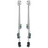 Boucles oreilles Orusbijoux Boucles D Oreilles Longues Argent Rhodi&eacute; Pierres Pr&eacute;cieuses Argent&eacute;