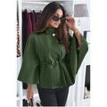 Manteaux sur Grenoble : Manteau Kebello Cape Poncho F, Kaki