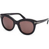 Lunettes de soleil Tom Ford FT1189 ODETTE Lunettes de soleil, Noir/Marron, 53 mm