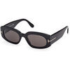 Lunettes de soleil Tom Ford FT1187 CIELLE Lunettes de soleil, Noir/Fum&eacute;e, 52 mm Noir