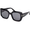 Lunettes de soleil Tom Ford FT1220 CARLA-02 Lunettes de soleil, Noir/Fum&eacute;e, 52 mm Noir