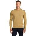 Pull Billtornade - Pull col bouton &eacute;paule acidwash - humus Jaune