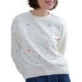 Sweat-shirt Brava Fabrics Splash Paint Rounded Sweatshirt - Ecru