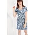 Robe courte La Fiancee Du Mekong Robe maille imprim&eacute;e SANTAI Bleu