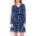 Robe courte La Fiancee Du Mekong Robe fluide voile imprim&eacute;e DASKAL Bleu Grenoble