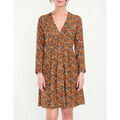 Robe courte La Fiancee Du Mekong Robe fluide evas&eacute;e imprim&eacute;e MIRZAPUR Marron Grenoble