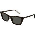 Lunettes sur Grenoble : Lunettes de soleil Saint Laurent SL 737 MICA THIN Lunettes de soleil, Havana/Gris, 54 mm