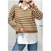 Pull Kebello Pull Chemise F, Marron