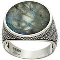 Bijoux Orusbijoux Bague Chevali&egrave;re Homme Po&eacute;tique Labradorite Argent Argent&eacute;