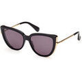 Lunettes sur Grenoble : Lunettes de soleil Max Mara MM0095 LIZ1 Lunettes de soleil, Noir/Fum&eacute;e, 56 mm Noir