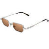 Lunettes de soleil Xlab Ibiza photochromique Cadres Optiques, Argent/Marron, 45 mm Argent&eacute;