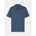 Polo BOSS Polo ajust&eacute; bleu en coton stretch Bleu