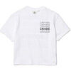 T-shirt Lacoste T-SHIRT LIVE AMPLE A COL ROND EN COTON BLANC IMPRIM&Eacute; Blanc