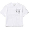 Tee-shirts sur Grenoble : T-shirt Lacoste T-SHIRT LIVE AMPLE A COL ROND EN COTON BLANC IMPRIM&Eacute; Blanc