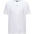 T-shirt BOSS T-shirt Tee-Tape en coton stretch blanc &agrave; logo multicol Blanc Grenoble