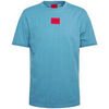 T-shirt HUGO T-shirt Diragolino 212 bleu avec &eacute;tiquette logo rouge Bleu