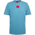 T-shirt HUGO T-shirt Diragolino 212 bleu avec &eacute;tiquette logo rouge Bleu Grenoble