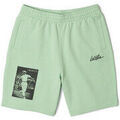 Short Lacoste Short L!VE en molleton de coton imprim&eacute; Vert Grenoble