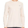 T-shirt HUGO T-SHIRT &Agrave; MANCHES LONGUES EN JERSEY DE COTON BEIGE &Agrave; LOGO IM Beige