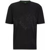 T-shirt BOSS T-SHIRT NOIR RELAXED FIT EN COTON M&Eacute;LANG&Eacute; &Agrave; LOGOS TON SUR TO Noir