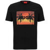 T-shirt HUGO T-SHIRT NOIR DULIVE U232 EN COTON AVEC &Eacute;TIQUETTE LOGO &Agrave; Noir