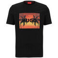 T-shirt HUGO T-SHIRT NOIR DULIVE U232 EN COTON AVEC &Eacute;TIQUETTE LOGO &Agrave; Noir Grenoble